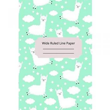 Baby alpaca theme wide ruled line paper 6