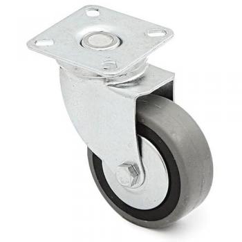 Rueda Giratoria Trial Ø60mm de Goma Plástica Zincada con Antihilo - Capacidad 40kg/Rueda