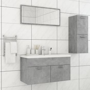 Conjunto de muebles de baño de madera diseñada en concreto gris
