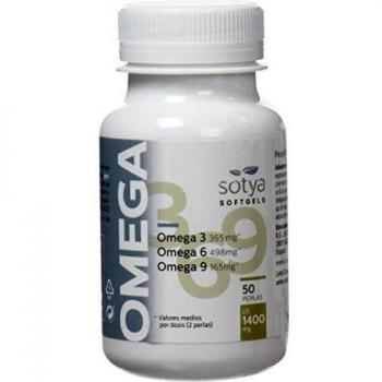 Sotya Omega 3 6 9 Capsulas Blandas - Complemento Alimenticio Elaborado con Aceites Vegetales y Pescado - Rico en Ácidos Grasos Esenciales – 50 Perlas de 1400mg – Alto Contenido en EPA, DHA, LA y GLA
