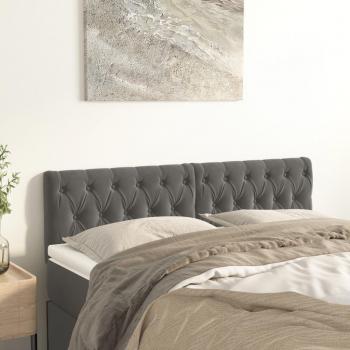 Cabeceros de terciopelo gris oscuro 2 unidades 72x7x78/88 cm