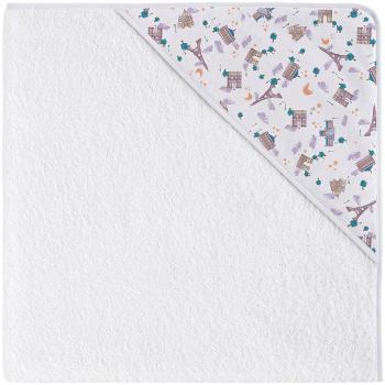 Eiffel Baby Capa de Baño Bebe. Toalla de Rizo con Capucha. 100% Algodón Natural. Calidad Diseño Estamapado Infantil. Tamaños 80 x 80 cm. Absorbente Suave Duradera. Francia Color Malva