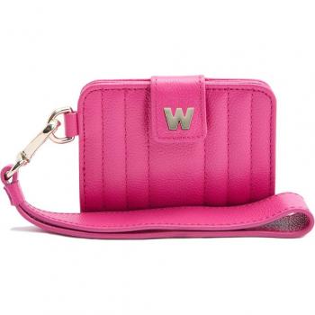 Wolf Mimi Pink Leather Women's Card Holder with Wristlet