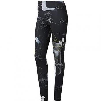 Reebok Wor AOP Tight Mujer, Negro, M