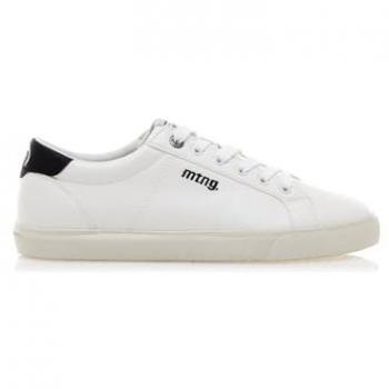 MTNG Deportivas Hombre Aria 84732 - Zapatillas deportivas estilo bamba con cierre de cordones, puntera redonda, color blanco