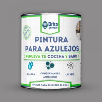 Pintura para Azulejos Satinado Bricosalvaje Gris Cálido 750 ml | Acabado Duradero, Lavable y Sin Imprimación | Hecho en España