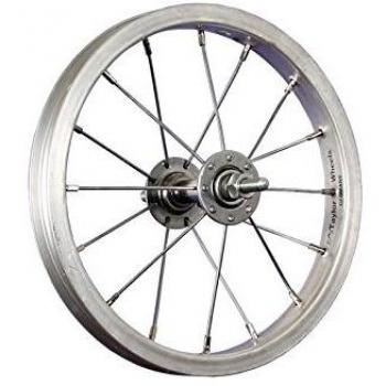 Rueda delantera de bicicleta de 12 pulgadas en aluminio y acero inoxidable 203-19 plateado