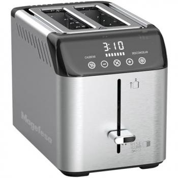 Tostadora Digital Magefesa Rise MGF3333 Inox 925W, 2 Rebanadas, 7 Niveles de Tostado, Funciones Parar, Descongelar y Calentar, Expulsión