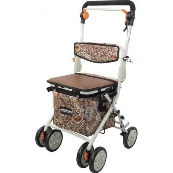 Andador con Carro de la Compra Mobiclinic 4 Ruedas Soporte hasta 120Kg Plegable Bolsa Sistema de Frenado Estampado Coliseo