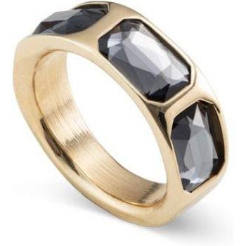 UNO de 50 - Confident Gold Ring with 3 Crystals