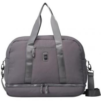 Totto Bolsa de Viaje Mediana Pixie M Color Gris - Amplia, Práctica, Capacidad 23 L, Compartimento Principal, Bolsillo Inferior para Zapatos, Asa de Mano, Correa Larga y Ajustable
