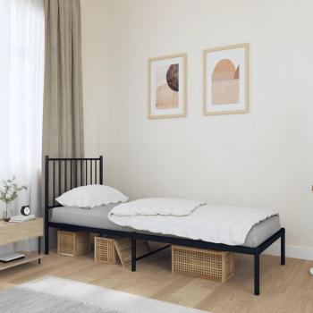 Cabecero de cama de metal negro 75x190 cm