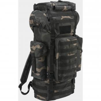 Mochila táctico militar Brandit Kampfrucksack Molle Flecktarn 60L+ con sistema MOLLE, diseño camuflaje, capacidad de 60 litros, múltiples compartimentos y correas ajustables