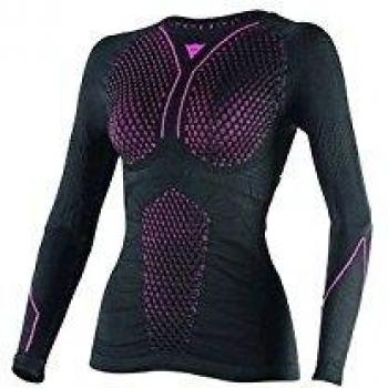 Dainese-D-CORE THERMO TEE LS LADY, Negro/Fuchsia, Talla M