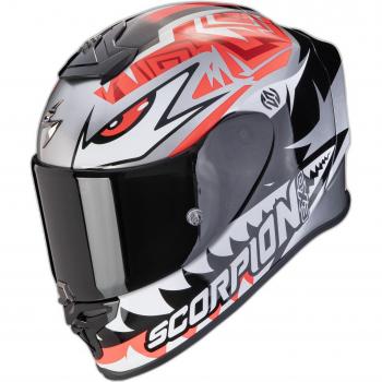 Casco Scorpion EXO-R1 Evo Air Zaccone Réplica - Negro Rojo Plata (L)