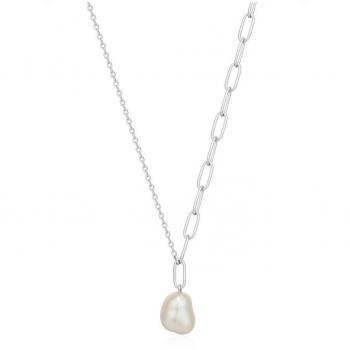 Collar Ania Haie Mujer N019-03H Plata de Ley con Perla de Sabiduría 40CM