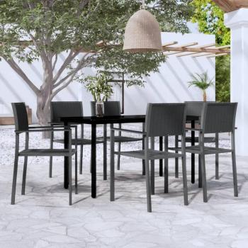 7-Piece Black Garden Dining Set