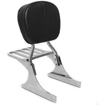 Sissy Bar + Portaequipaje Compatible para Harley Davidson Softail Custom 87-96 Cromo
