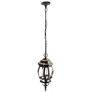 Colgante de Aluminio Caelum negro-oro para exterior ip 44 Fabrilamp