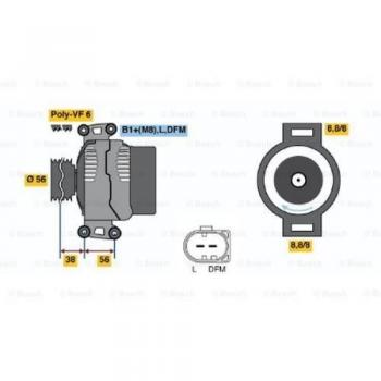 Alternador Bosch 0 986 044 910 - 150 A, 14 V