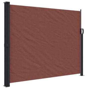 Toldo lateral retráctil 160x600 cm color negro, crema, azul y marrón