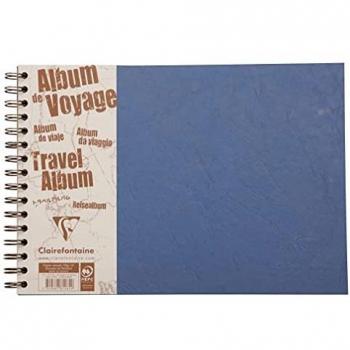 Clairefontaine 781064C Travel Album, A4 Transverse Prediction Bag, Lined, 40 Sheet, Blue