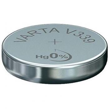 Pila de botón Varta Silver V339 - 12 mAh, blíster 1 unidad, dimensiones ø6.8x1.45mm