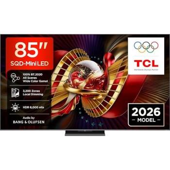 Televisor TCL 85C8L Mini LED 85 4K HDR, 6000 nits, Google TV, 144Hz, Dolby Vision y Atmos, Audio Bang & Olufsen