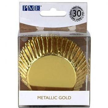 PME BC811 - Juego de 30 cajas de papel con forro de aluminio, color dorado