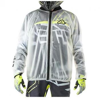 Acerbis Chubasquero Pro Rain 3.0 - Chaqueta de lluvia transparente, color blanco, talla L/XL, modelo 3.0