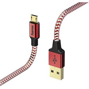 Cable USB A a Micro USB Reflectante 1.5m Rojo - Carga y Datos