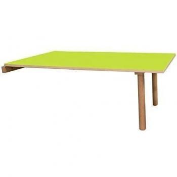 Mobeduc 600501AH133 - Mesa infantil abatible, 120 x 65 cm, talla 3, madera, color haya y verde manzana