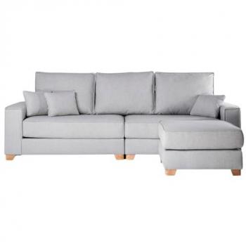 Sofá Modular de Poliester Gris 280x100 cm - 3 Plazas