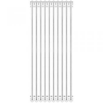 Radiador Tubular de Acero 4 Columnas Desmontable Modelo 1800, 6 Elementos, Altura 180 cm, Color Blanco