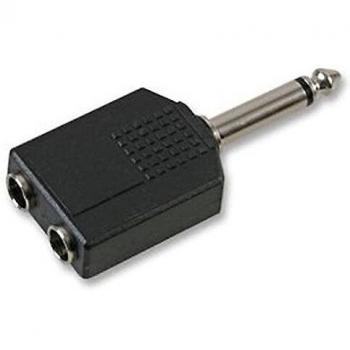 Adaptador Mono 6,3mm Macho a 2 x 6,3mm Hembras - Monacor NTA-199