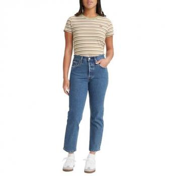 Levi's Women's 501® High Waist Cropped Jeans, Sustainable Denim, Blue, Size W28 L26