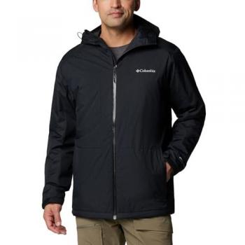 Chaqueta con capucha Columbia Point Park II Insulated negro - M, impermeable, aislante térmico, diseño moderno, resistente al viento, bolsillos con cremallera, ajuste regular