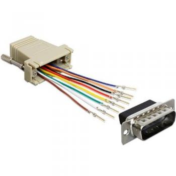 Adaptador Delock 65432 - Sub-D 15 pines macho a RJ45 hembra, kit de montaje