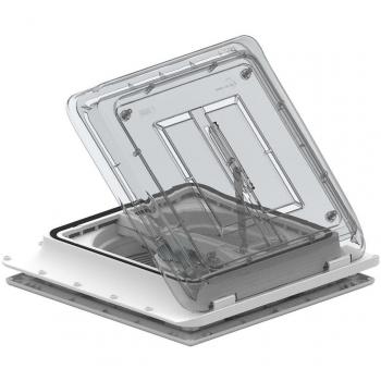 Claraboya Fiamma Turbo Vent Premium 40x40 cm con ventilador y termostato cristal transparente