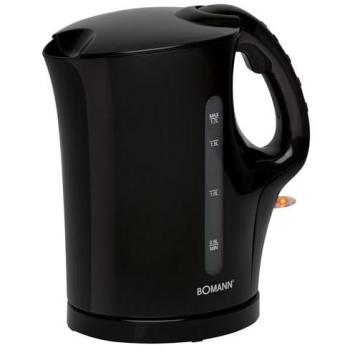 Tetera eléctrica Bomann WK 6079 CB, 1,7 L, 2200 W, negra, con apagado automático y filtro extraíble