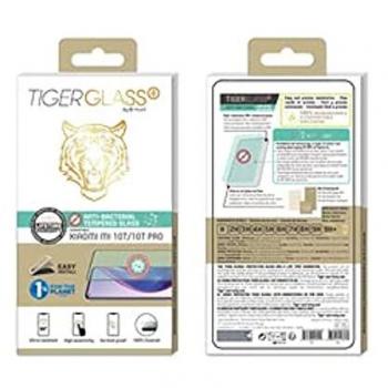 Protector de pantalla antiarañazos y antibacterias Tiger Glass Plus para Xiaomi Mi 10T / 10T Pro Negro Transparente