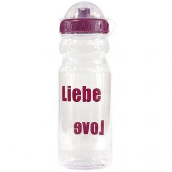 Yogistar Trinkflasche Yogibottle Liebe Love - Set de iniciación para Yoga, Color Transparente/Rojo