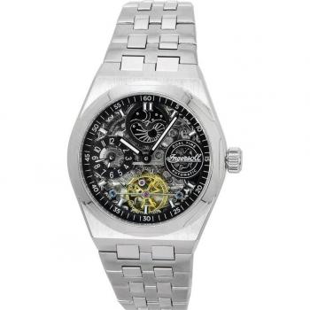 Ingersoll The Broadway Automatic Men's Watch I12901 - Dual Time Skeleton Black Dial