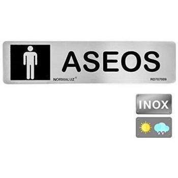 Normaluz Señal Rectangular - Acero inoxidable Adhesivo 0.8 mm, 5x20 cm