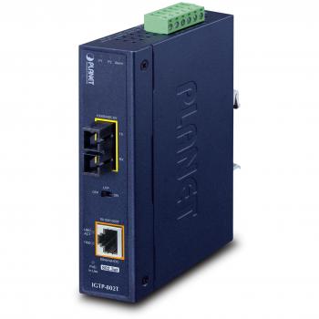 Convertidor de Medios Industrial PLANET IP30 10/100/1000BA 1000 Mbit/s Azul