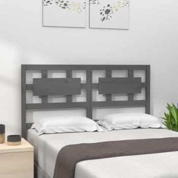 Cabecero de cama gris 125,5x4x100 cm madera maciza de pino
