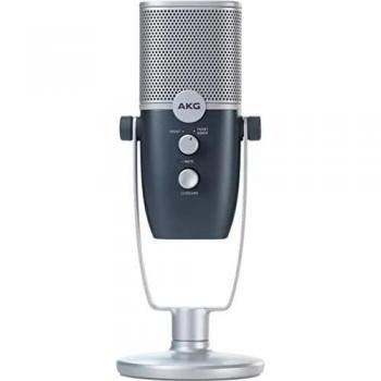 Micrófono USB-C AKG Ara Profesional de Doble Patrón para Podcasting, Video Blogging y Streaming - Azul y Plata