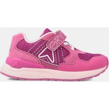 Zapatillas de niña tipo running bajas con cierre adherente y cordones elásticos