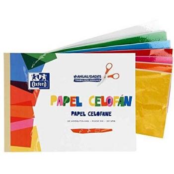 Bloc papel celofán 7 colores A4 10hj.