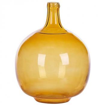 Jarrón Decorativo de Vidrio Naranja Hecho a Mano 34 cm Forma de Bocciolo para Mesa